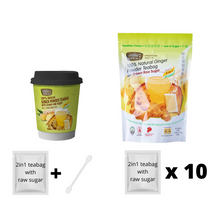 Load image into Gallery viewer, 2-in-1 100% Ginger Tea with Brown Raw Sugar Cup