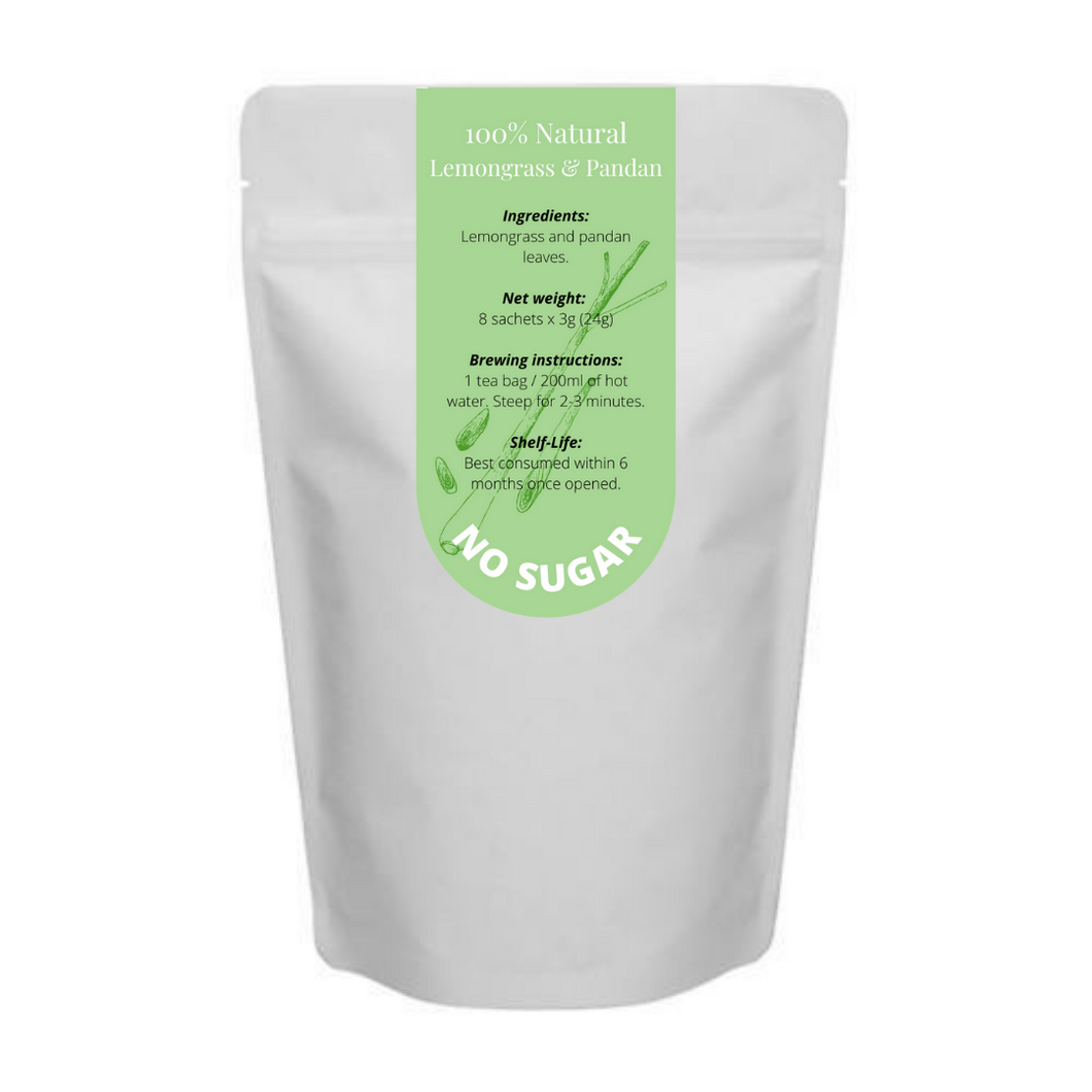 [No Sugar] 100% Natural Lemongrass And Pandan Teabag