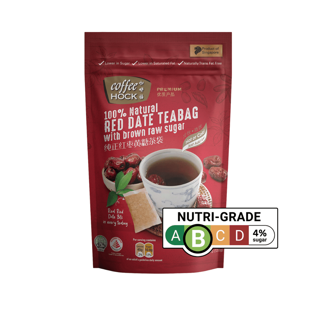 100% Natural Red Date Teabag with Brown Raw Sugar